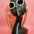 2021 Vintage-Edelstein-Acrylbrillenkette, goldene dicke Sonnenbrillenkette Perle, Brillenzubehörkette